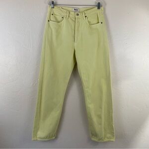 Agolde Women's Straight Leg Jeans in Light Yellow